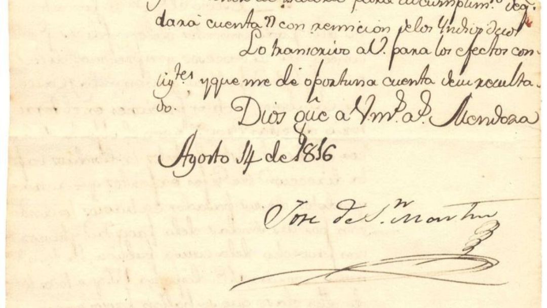 conocé la carta en la que san martín se refiere a las islas malvinas